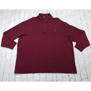 Polo Ralph Lauren MENS SZ 3XB 1/4 Zip Knit Sweater Estate Rib Burgundy Pullover